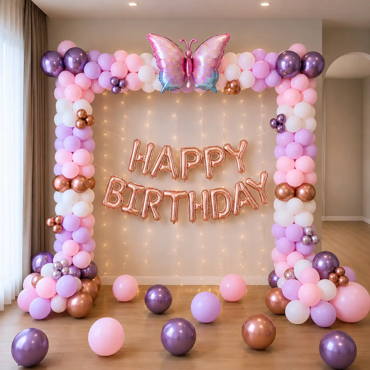 Elegant Butterfly Theme Birthday Decoration