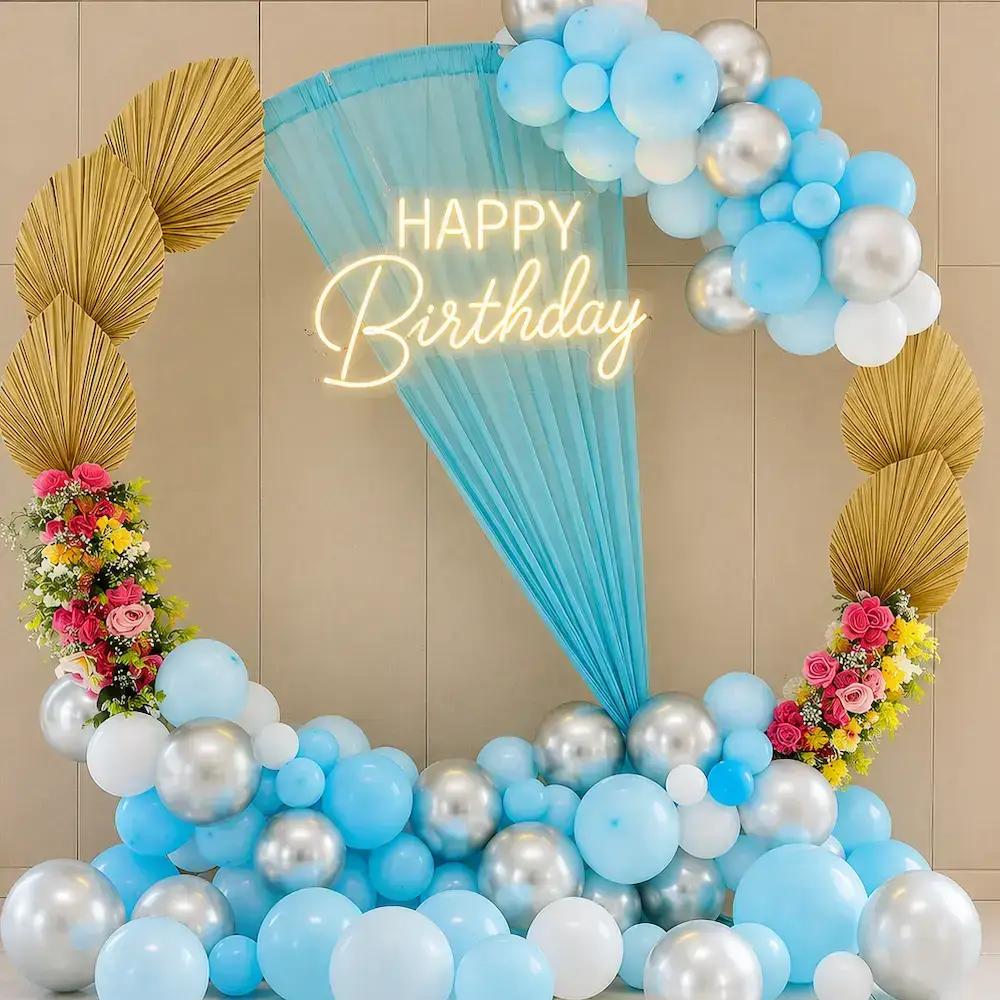 Balloon Ring Birthday Decoration with 150 balloons ring decoration — photo 2