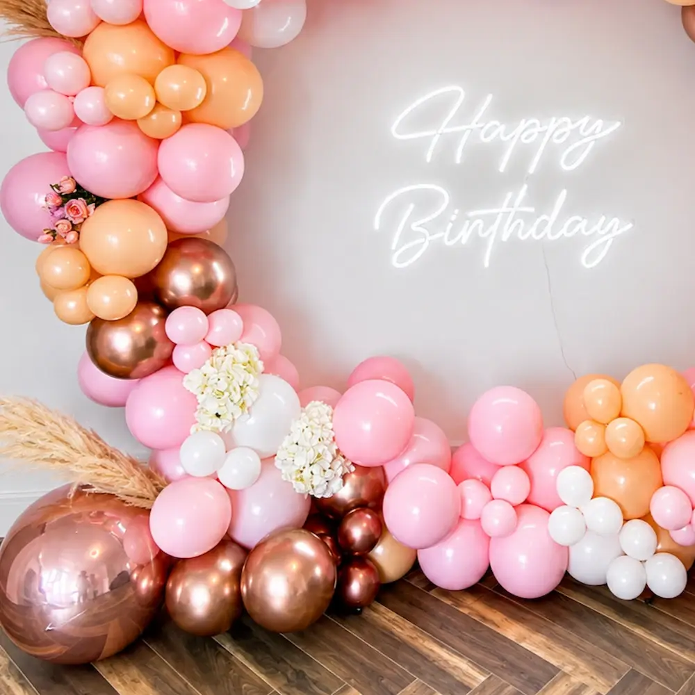Luxury Pink Balloon Ring Decoration for Birthday with ring backdrop (7*7 feet) — photo 2