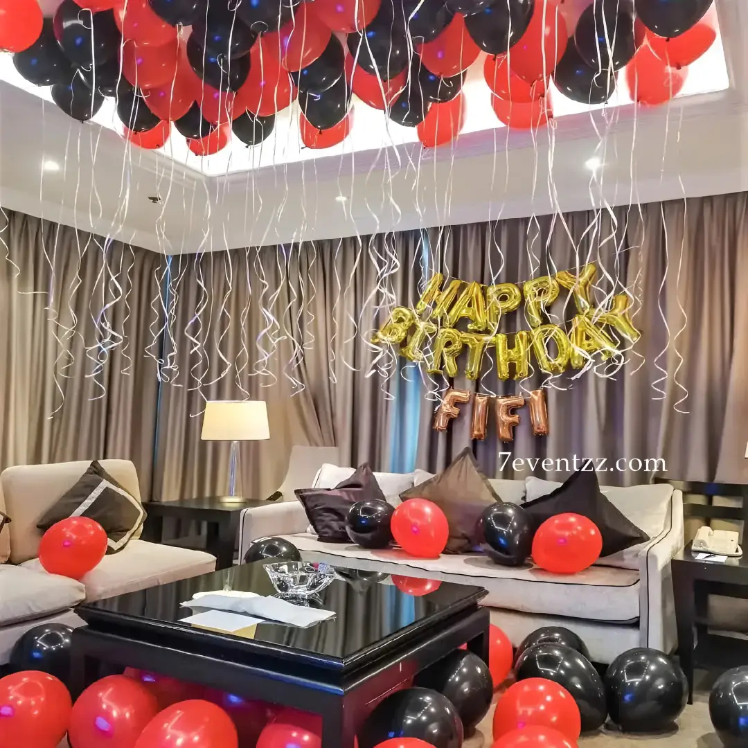 Red Black Theme Balloon Decor