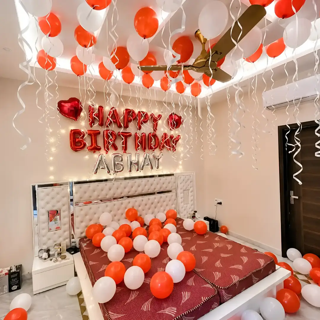 Red White Balloon Theme