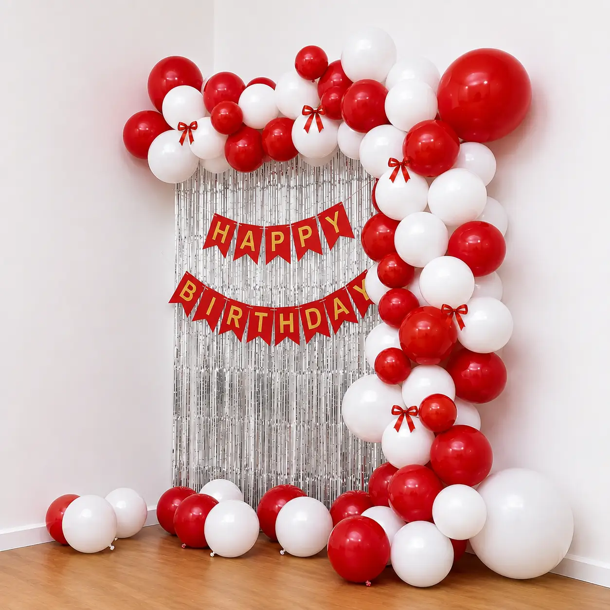Simple Bow Theme Arch Decoration for Birthday with 150 balloons for arch decoration — photo 2
