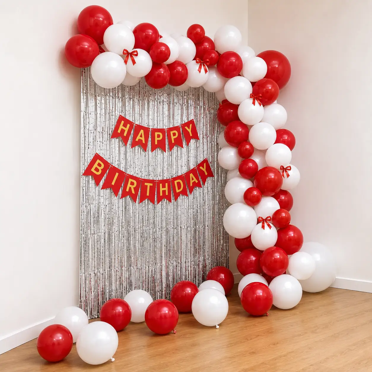 Simple Bow Theme Arch Decoration for Birthday with 150 balloons for arch decoration — photo 3
