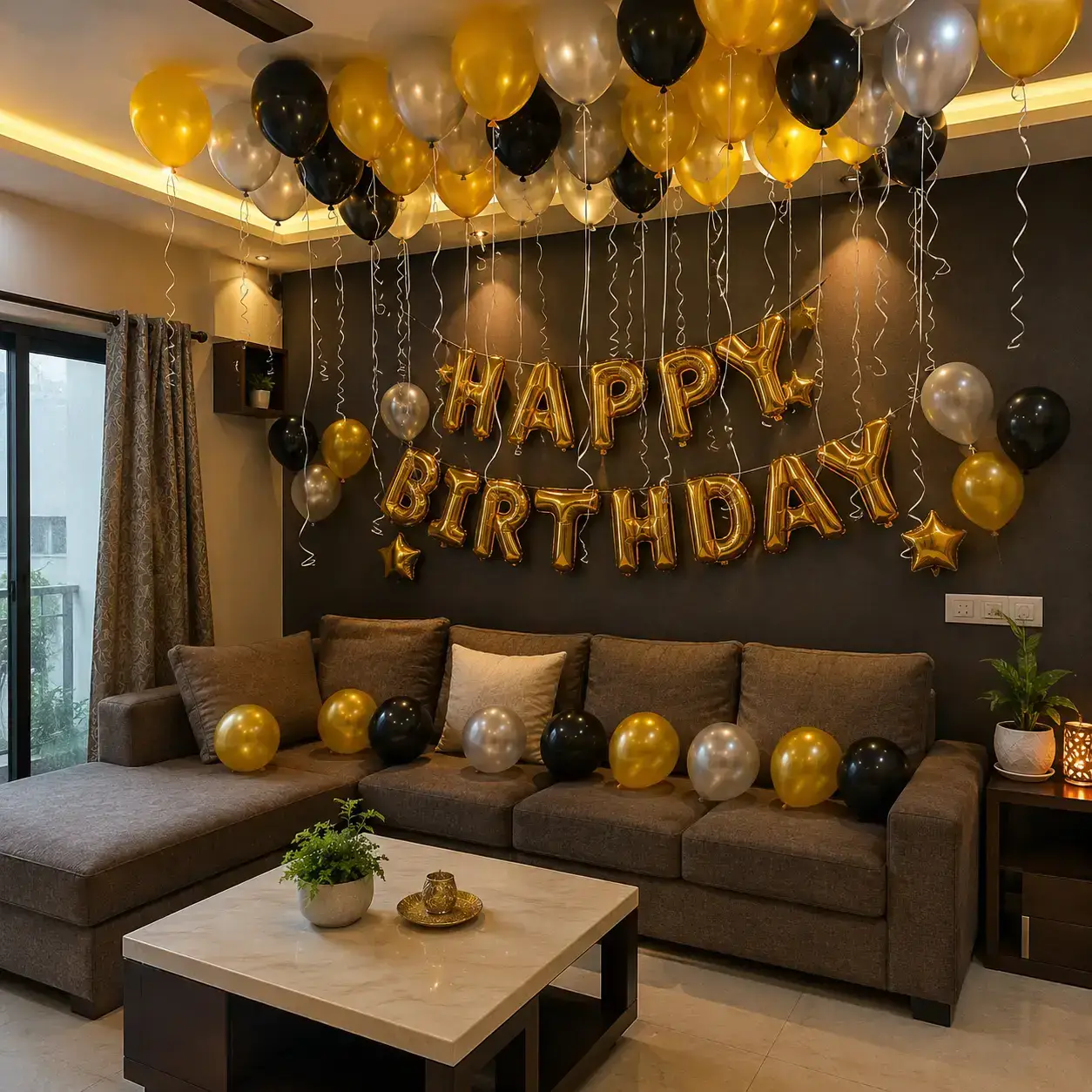 Simple Happy Birthday Room Decoration