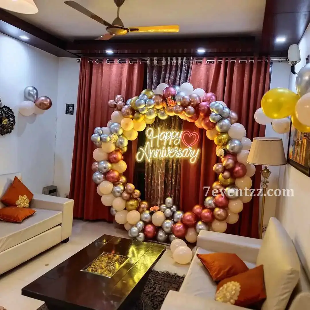 Marriage Anniversary Ring Decoration with ring backdop (7*7 feet) — photo 3