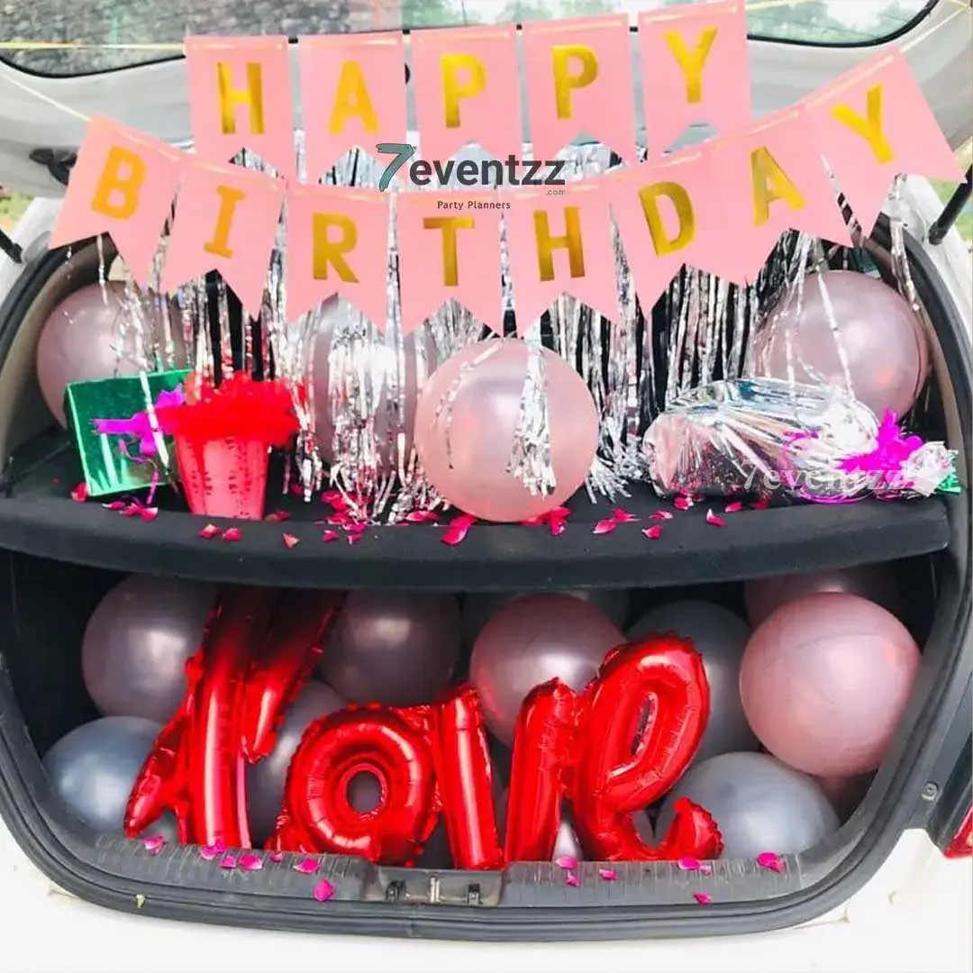 Birthday Car Decor for Car Boot with happy birthday bunting — photo 2