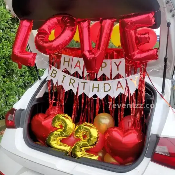 Love Theme Car Decoration for Car Boot with 1 frill curtains — photo 2