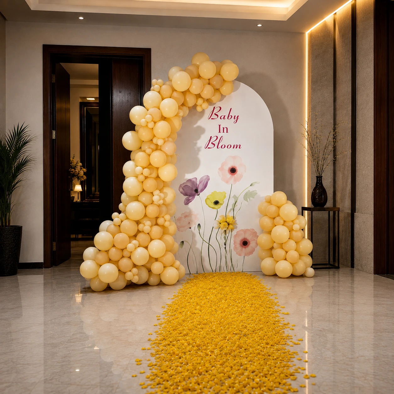 Floral Baby in Bloom Baby Shower Balloon Decoration with 250 balloonsfor decoration