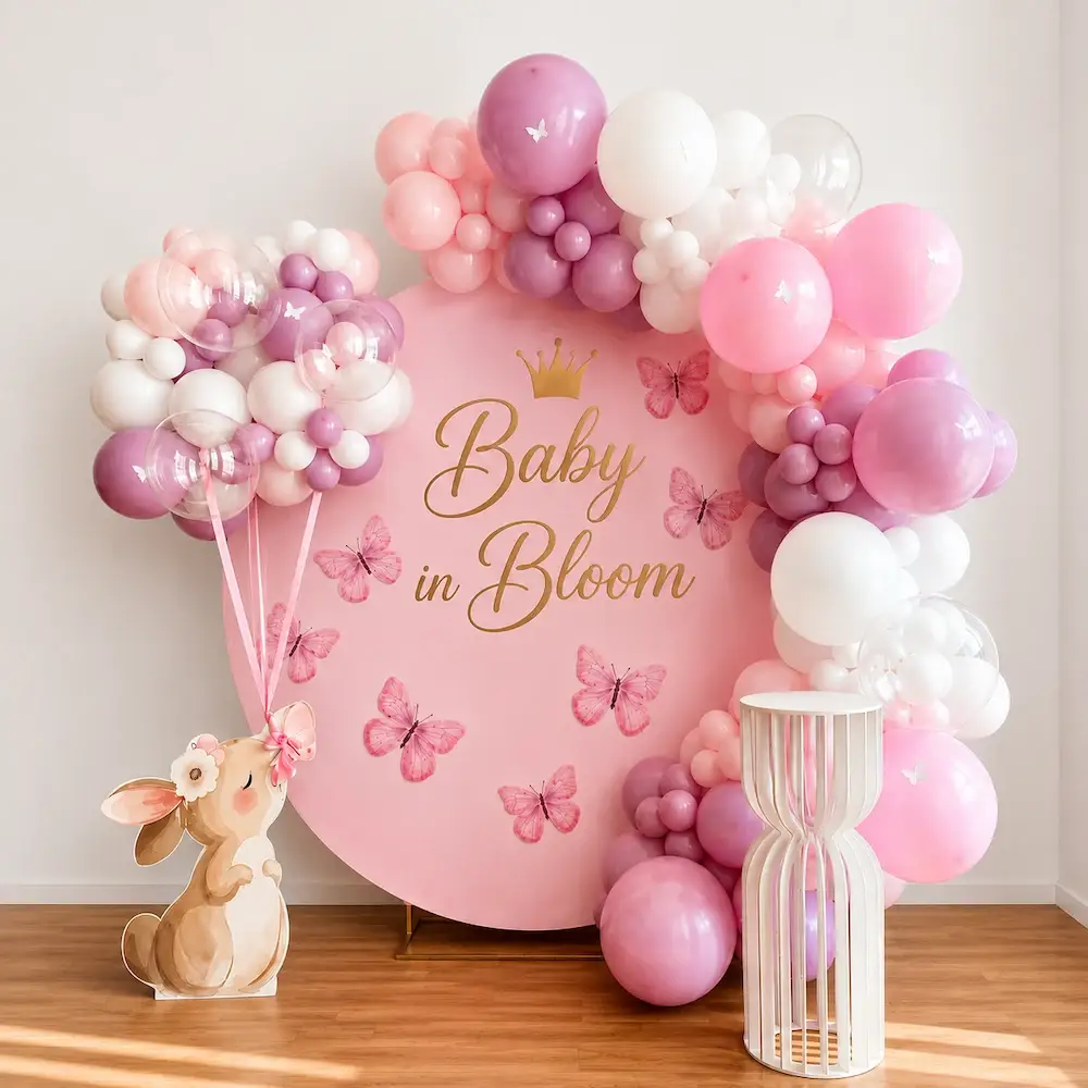 Baby in Bloom Backdrop Decoration