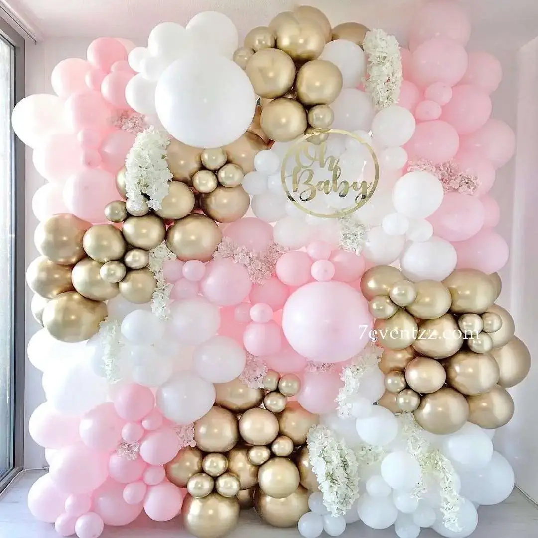 Baby Shower Balloon Wall with baby boy or girl letter — photo 3