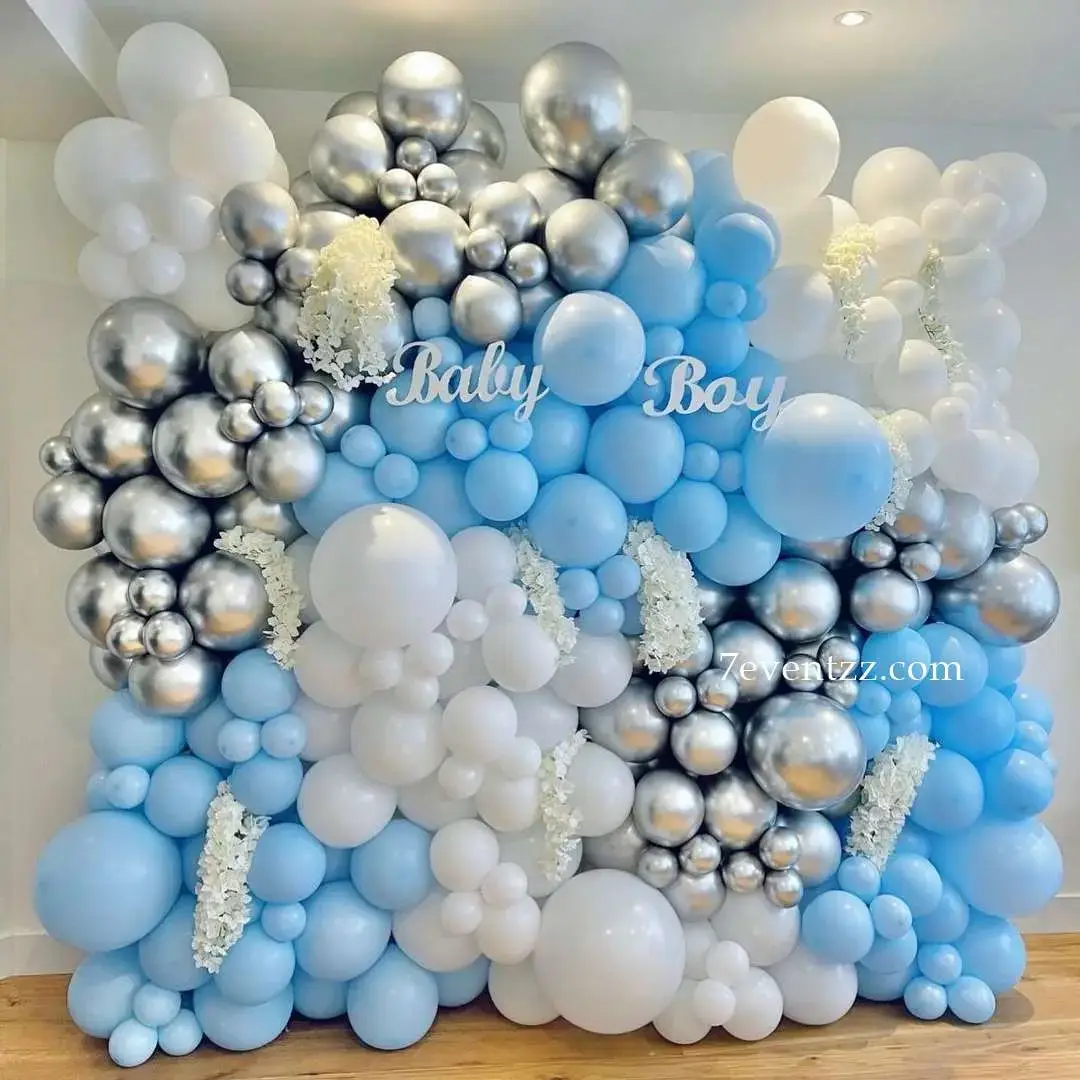 Baby Shower Balloon Wall with baby boy or girl letter — photo 2