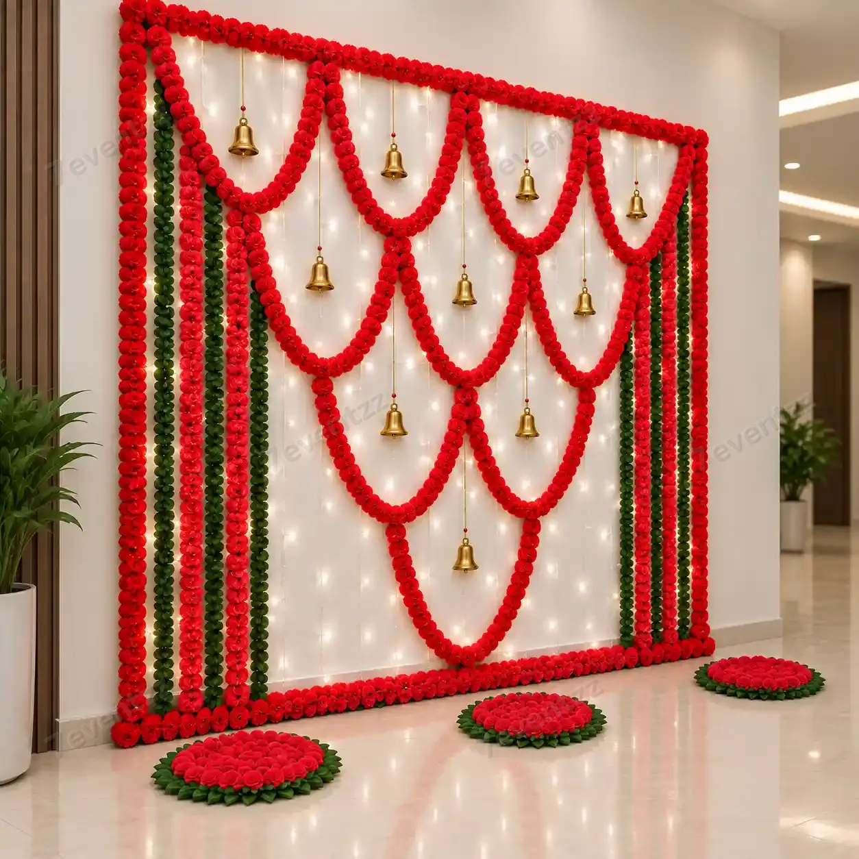 Festive Floral Garland Decoration for Baby Shower with artificial marigold garland for decoration — photo 2
