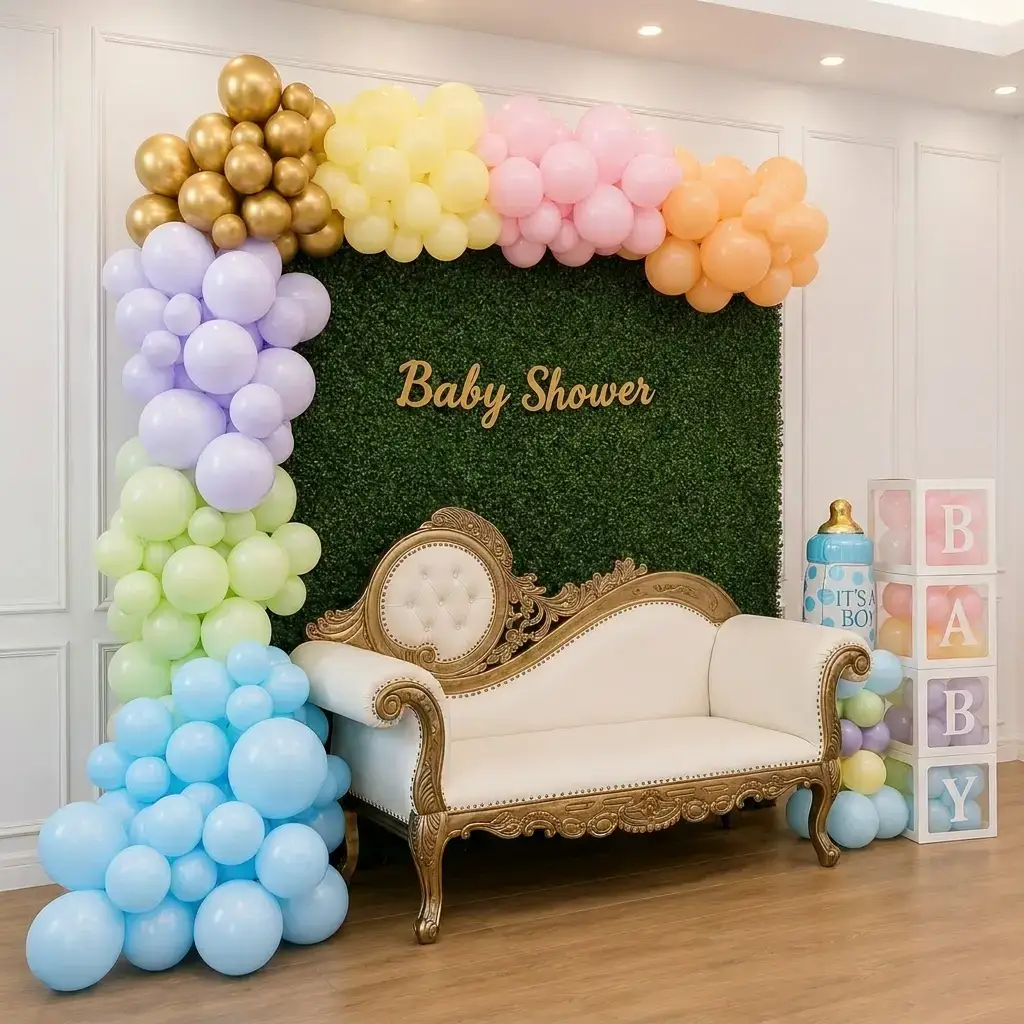 Mom To Be Decoration for Baby Shower with green backdrop (8*8 feet) — photo 2