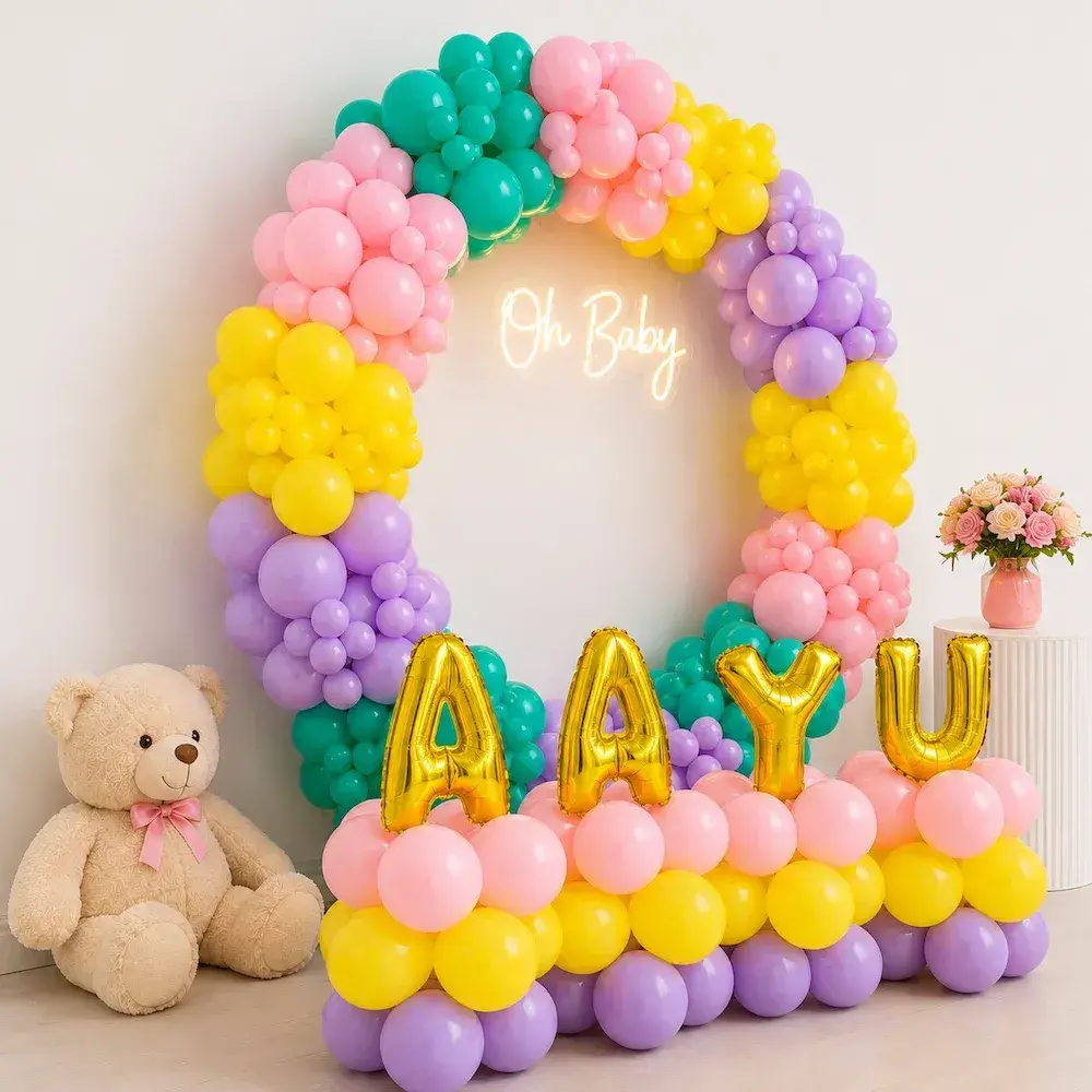 Oh Baby Ring Decor for Baby Shower with ring backdrop (7*7 feet) — photo 2