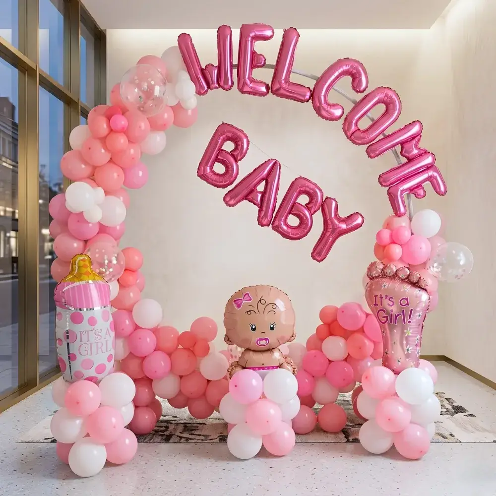New Born Welcome Ring Decoration for Baby Welcome with ring backdrop (7*7 feet) — photo 2