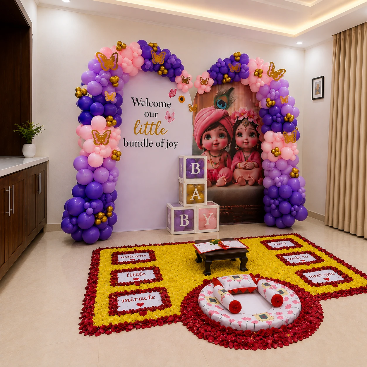 Premium Baby Welcome Ceremony Decoration with 400 balloons for decoration — photo 2