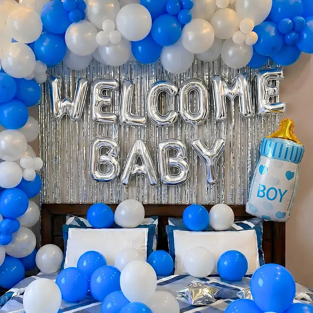 Welcome Baby Gate With Room Decor for Baby Welcome with 250 balloons on gate — photo 4