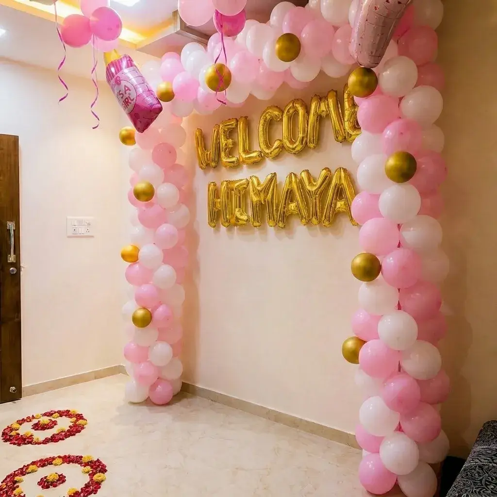 Welcome Baby Girl Decoration for Baby Welcome with welcome foil — photo 2
