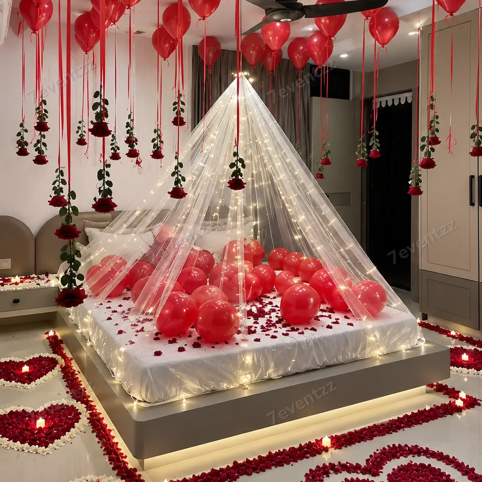Luxury First Night Decoration with cabana on bed — photo 2
