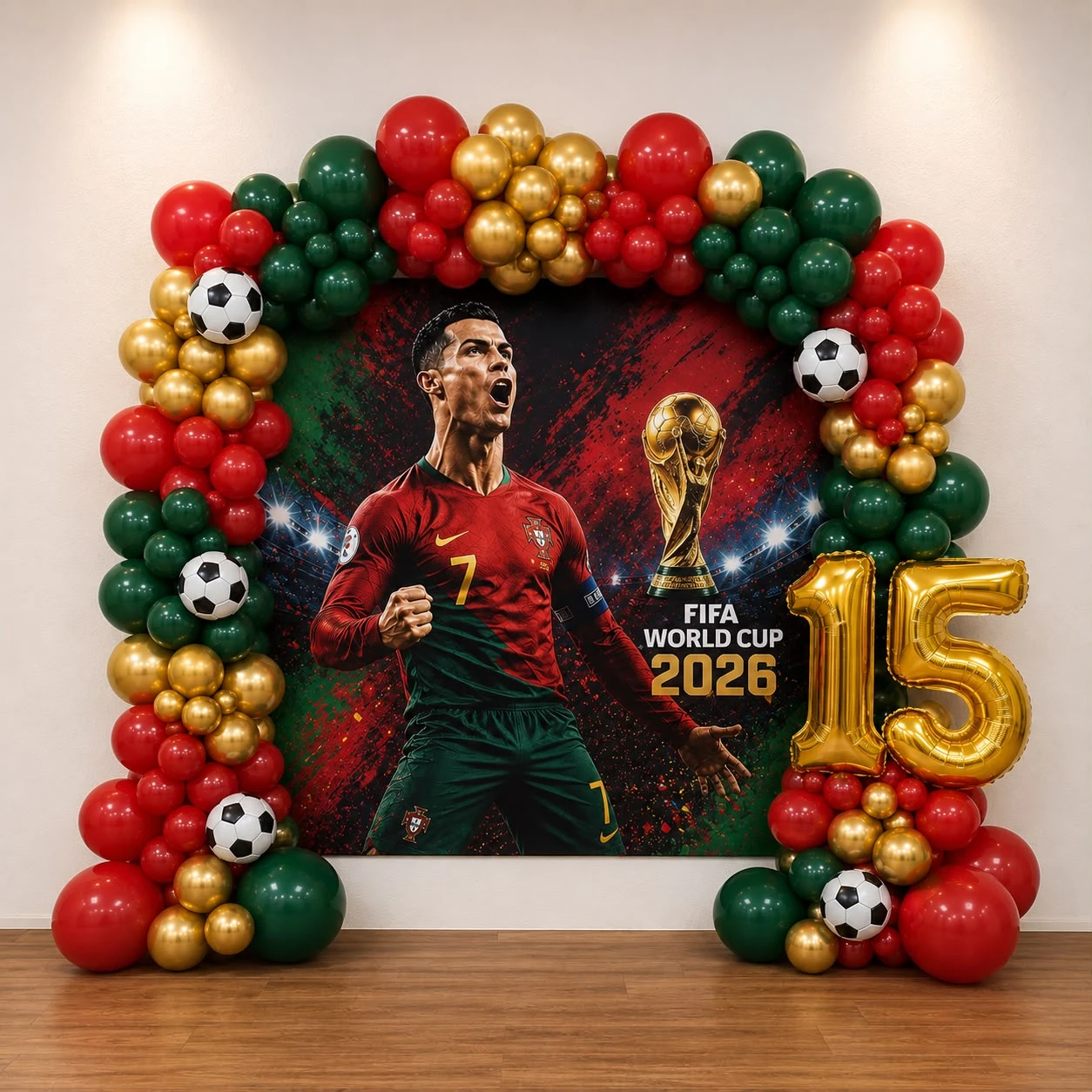 Football Legend Theme Birthday Balloon Decoration for Kids Theme with balloon arch with 275 balloons