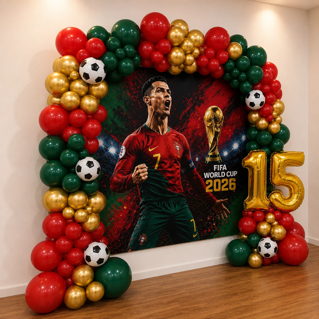 Football Legend Theme Birthday Balloon Decoration for Kids Theme with balloon arch with 275 balloons — photo 2