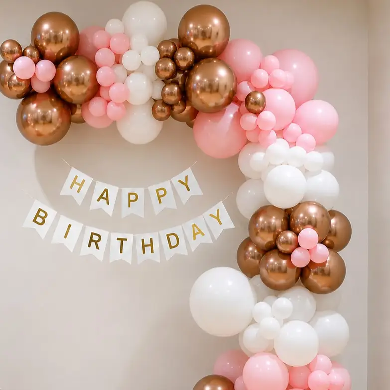 5th Birthday Party Balloon Decoration for Kids Theme with 180 balloons arch on wall — photo 3