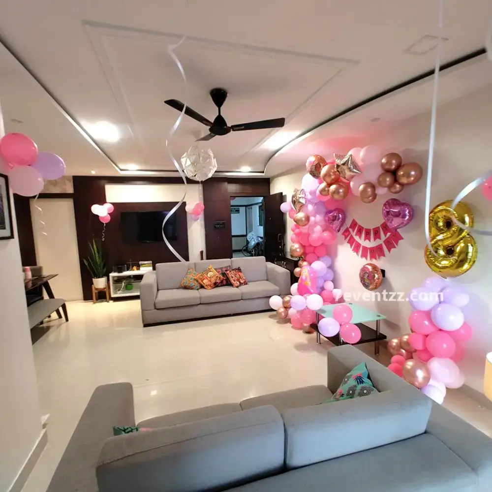 Barbie Theme Decoration for Kids Theme with happy birthday banner — photo 2