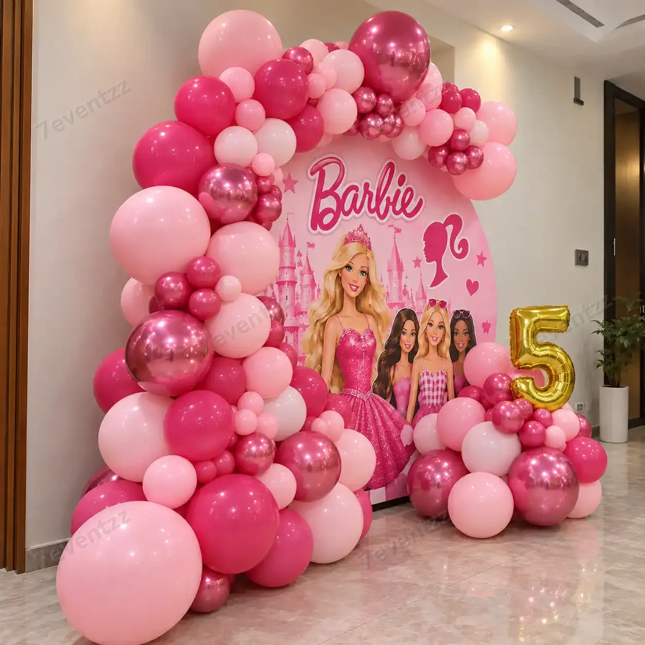 Barbie Theme Party Decoration for Kids Theme with 200 balloons for arch decoration — photo 2