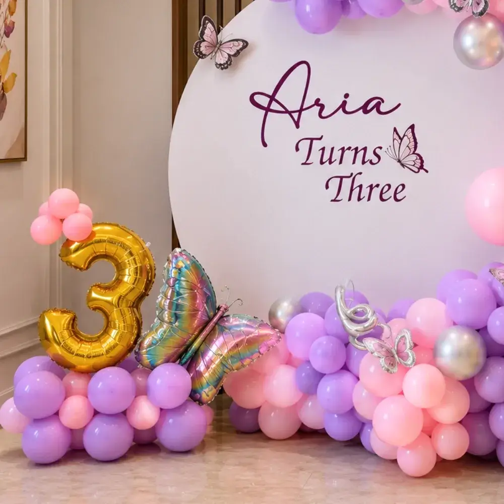Butterfly Pastel Decor for Kids Theme with customized backdrop (7*7 feet) — photo 2