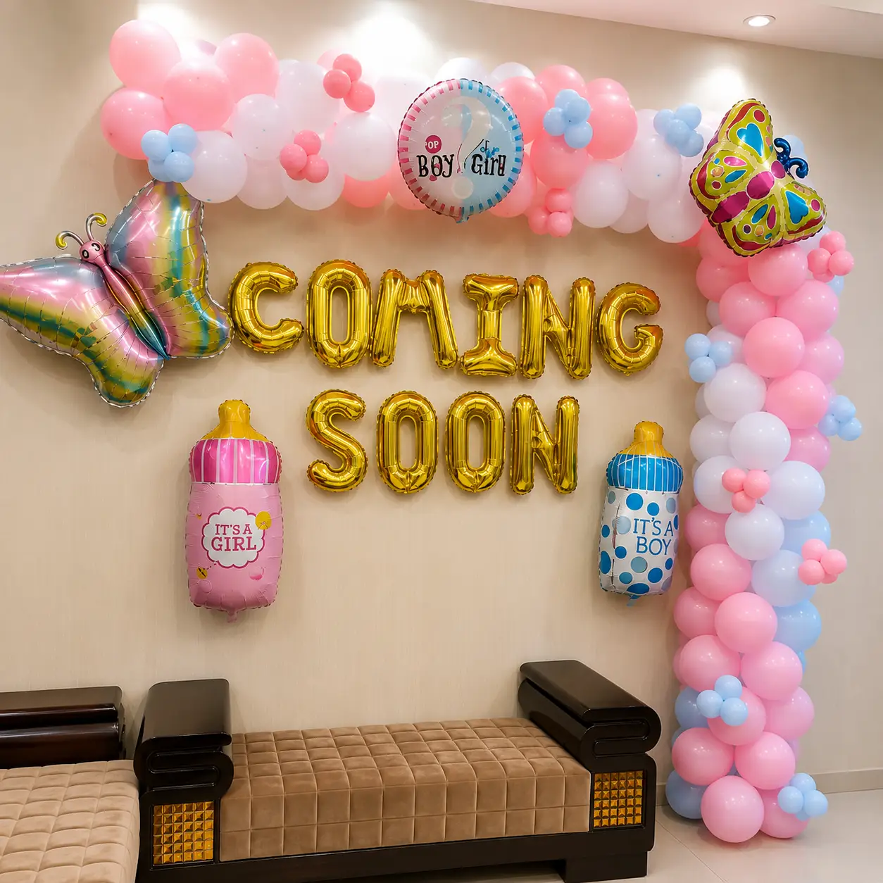 Butterfly Theme Oh Baby Decor for Baby Shower with coming soon foil — photo 2