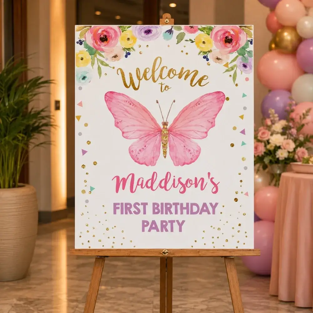 Butterfly Theme Stage Decoration with sequence backdrop with stand (8*4 feet) — photo 3