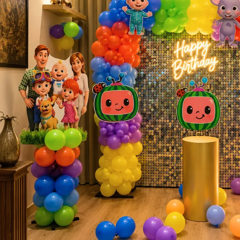 Cocomelon Backdrop Decoration for Kids Theme with sequence backdrop (8*8 feet) — photo 2