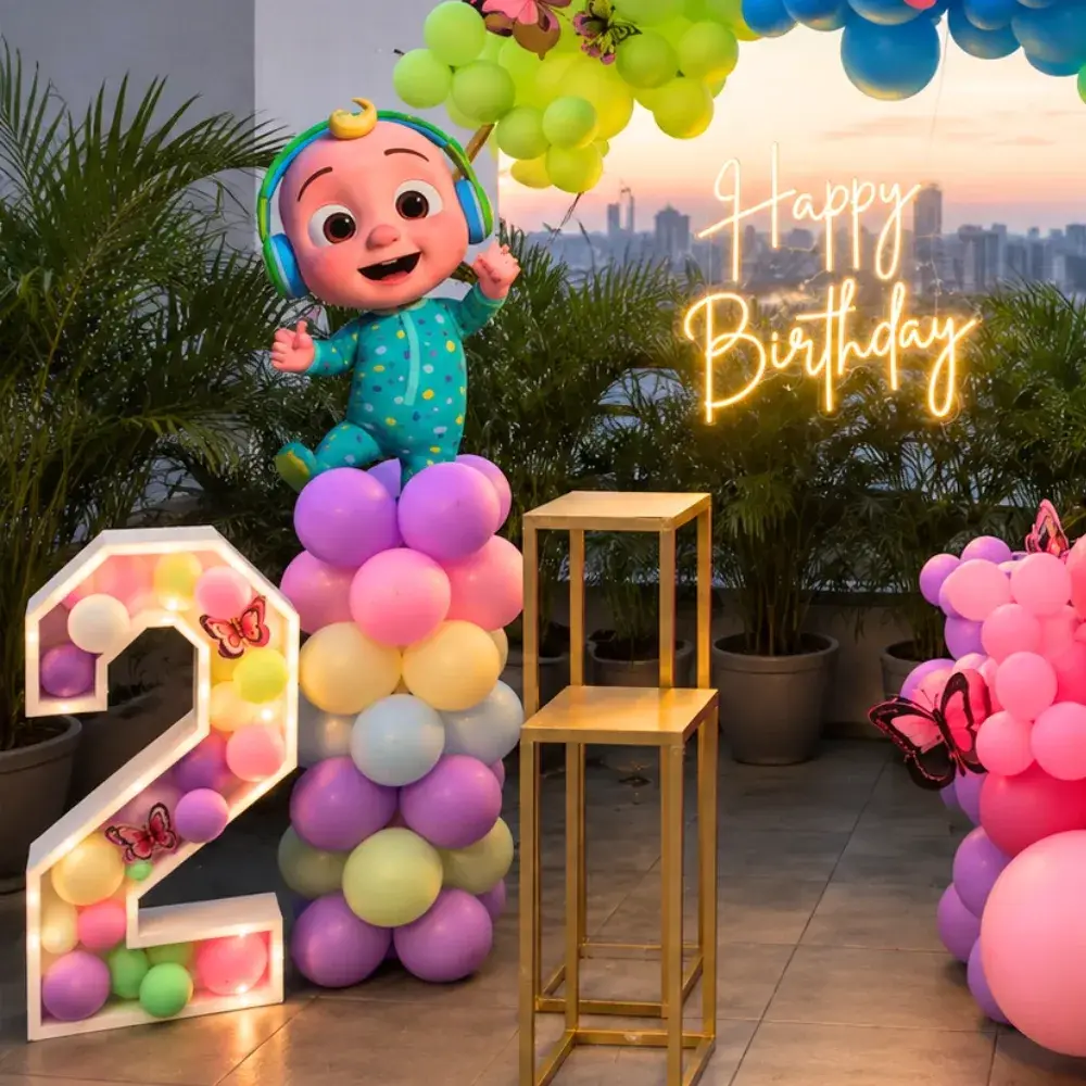 Cocomelon Theme Decoration for Kids Theme with 2 cake table — photo 2