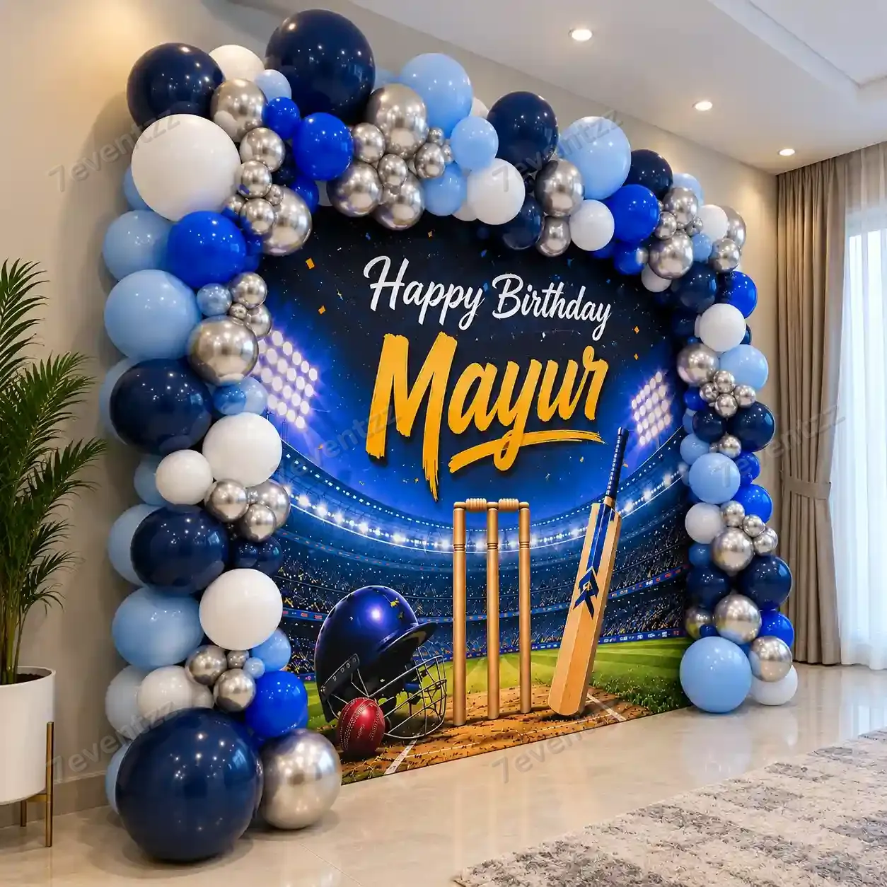 Cricket Birthday Celebration Decor for Kids Theme with 250 balloons for arch decoration — photo 2