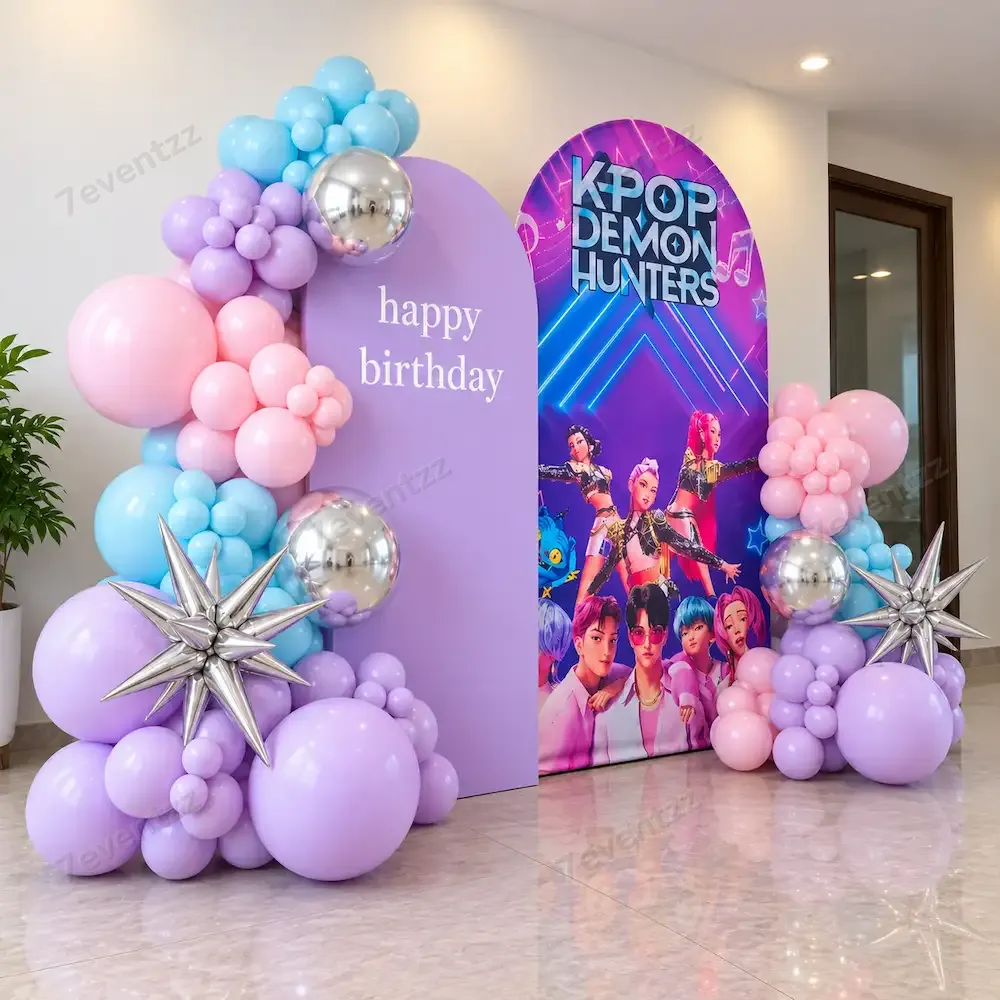 Demon Hunter Birthday Decor for Kids Theme with 300 balloons for arch decoration — photo 2