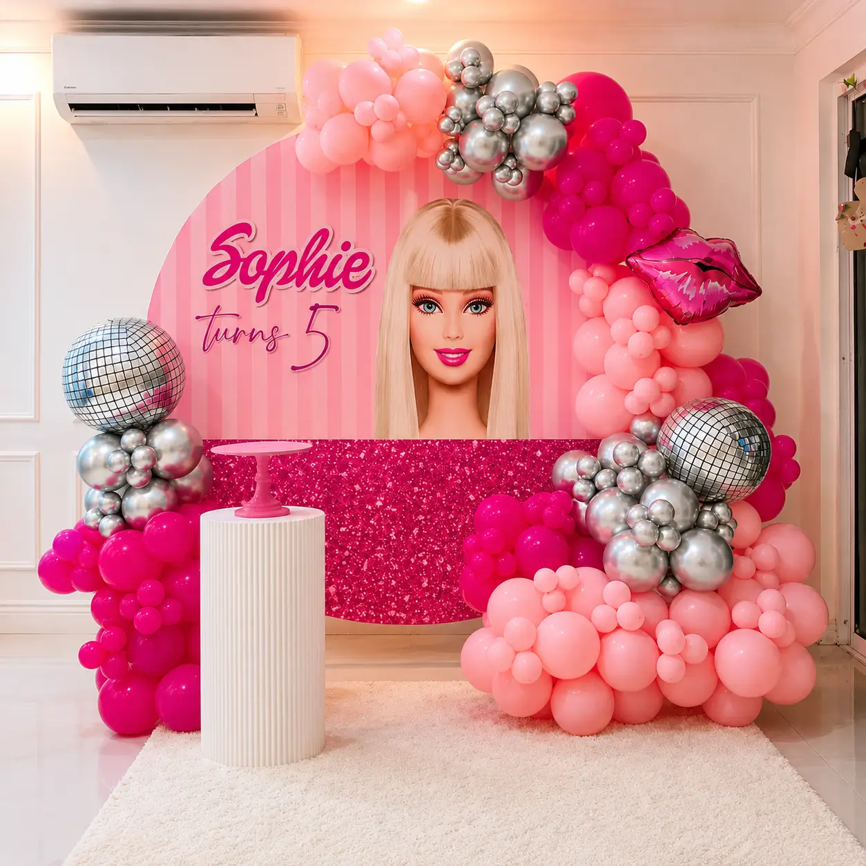 Disney Barbie Decoration for Kids Theme with customized round stand — photo 2