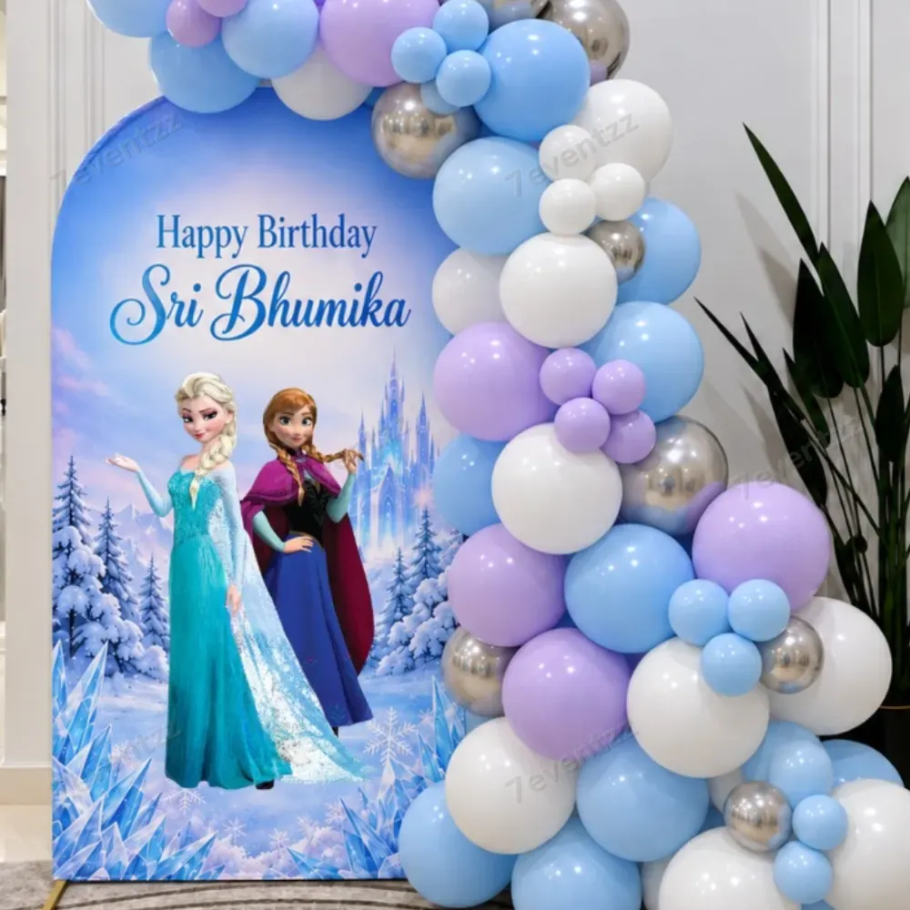 Frozen Fantasy Birthday Balloon Decoration for Kids Theme with 150 balloons for arch decoration — photo 2