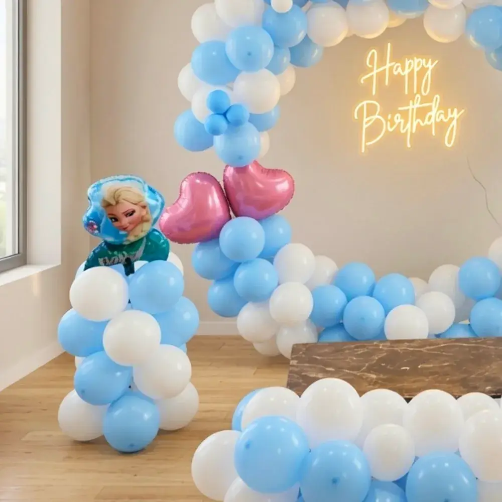 Frozen Theme Backdrop Kids Theme decoration with ring stand setup — photo 2