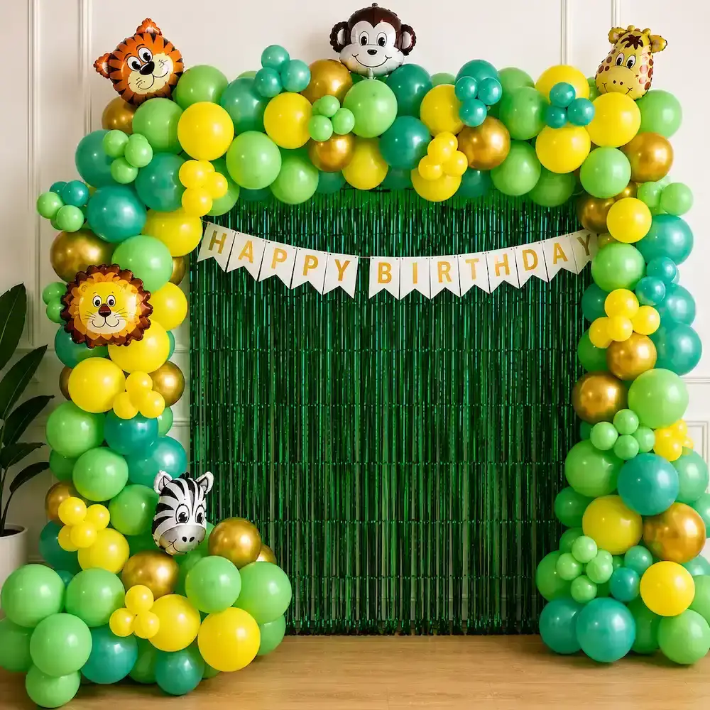 Jungle Animal Birthday Decoration for Kids at Home
