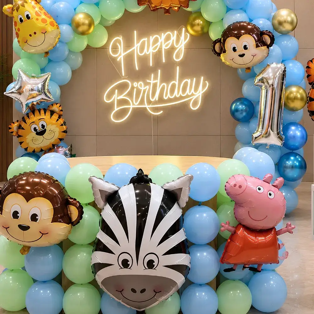 Jungle Theme Home Decoration for Kids Theme with ring backdrop (7*7 feet) — photo 2