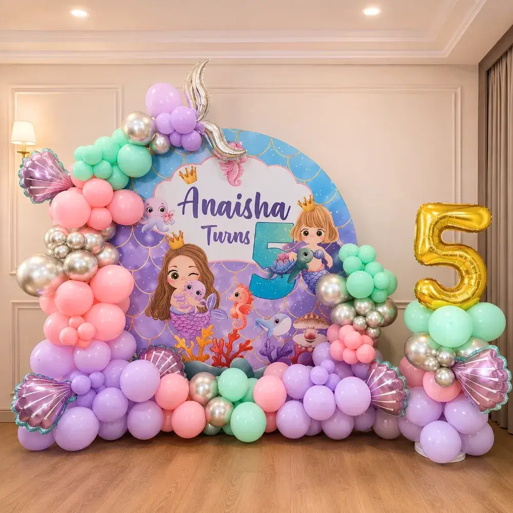 Mermaid Theme Birthday Backdrop
