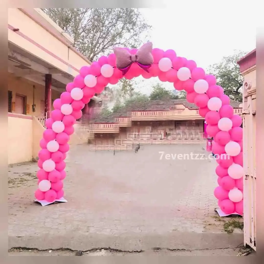 Minnie Mouse Stage Decoration with ring backdrop with happy birthday banner (7*7 feet) — photo 2