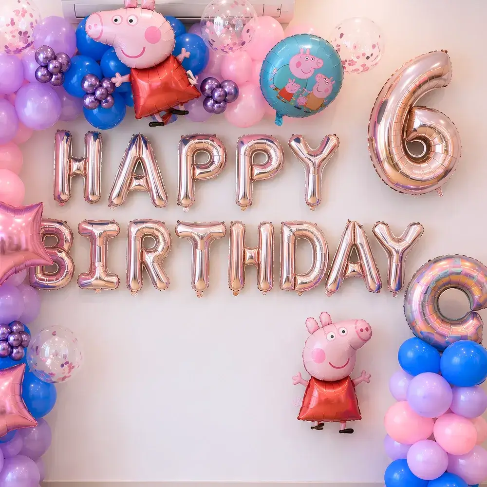 Peppa Pig Arch Decoration for Kids Theme with happy birthday fouil — photo 2