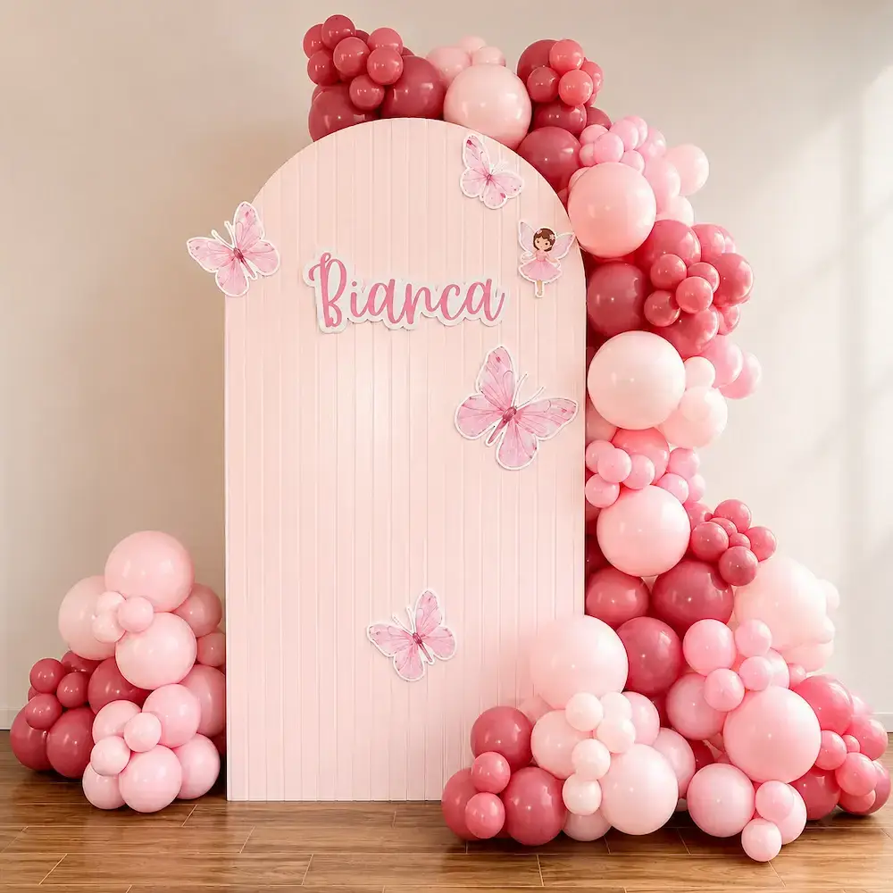 Pink Butterfly Theme Birthday Decoration