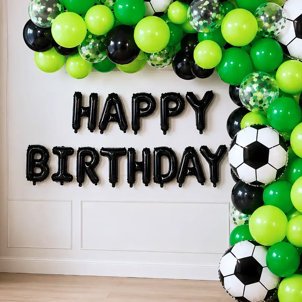 Simple Football Theme Decoration for Kids Theme with happy birthday foil — photo 2