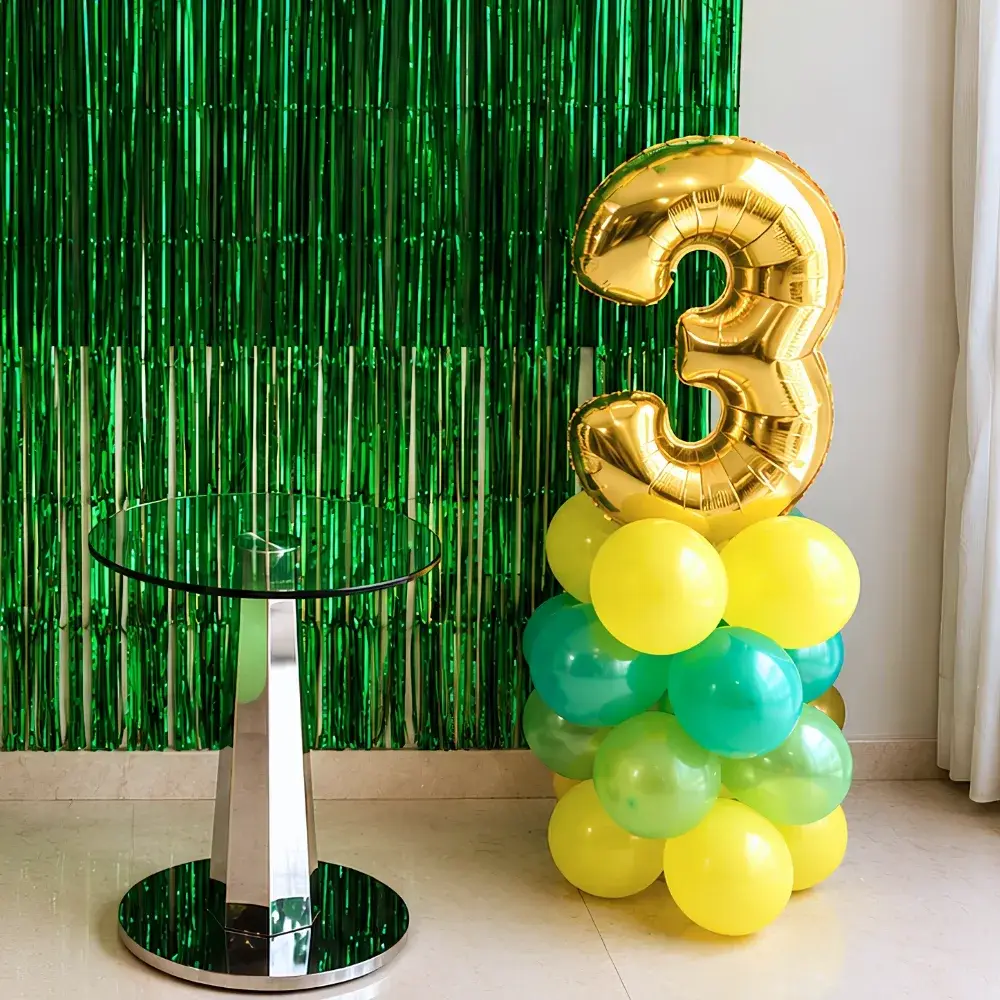 Simple Jungle Theme Decoration for Kids Theme with 2 frill curtains — photo 2