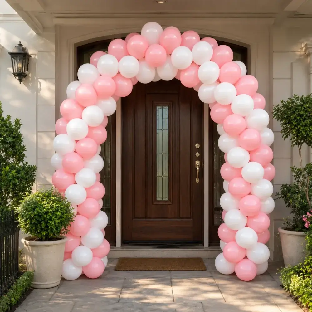 Simple Unicorn Stage Decoration with 4 frill curtains on wall — photo 3