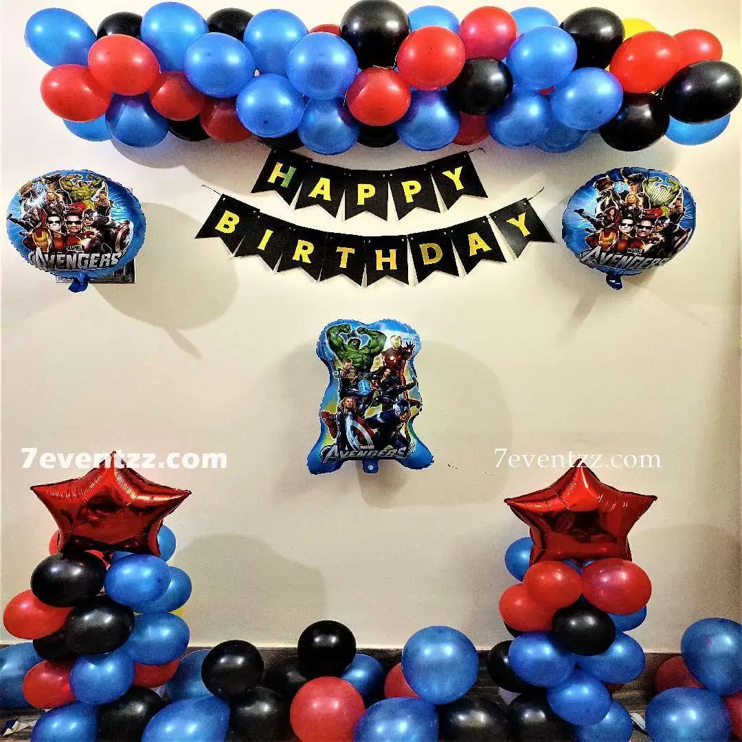 Super Hero Theme Decoration for Kids Theme with wall décor of 50 metallic balloons — photo 2