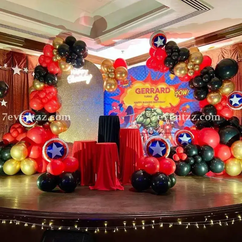 Superhero Backdrop Stage Setup