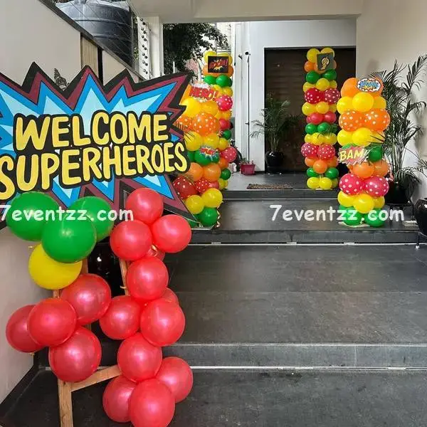 Superhero Theme Stage Decoration with customized round backdrop (7*7 feet) — photo 2